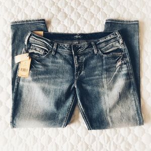 Silver Boyfriend Slim Leg Mid Rise Indigo Jeans 31